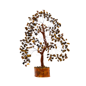 Árbol de la Vida de Cristal de Ojo de Tigre al por Mayor con Alambre Plateado, Piedras Curativas, Decoración para el Hogar - Product Image 1