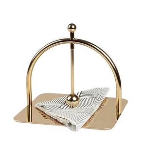 Servilletero Moderno de Lujo en Metal Dorado y Pintura, Forma Cuadrada, Alta Calidad, Logotipo Personalizado OEM, Marca para Hogar, Hotel, Restaurante - Product Image 1