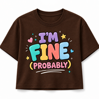T-shirt court personnalisé pour femme, manches courtes, col rond, 100 % coton respirant de haute qualité, motif « Kindness Wins », décontracté, printemps