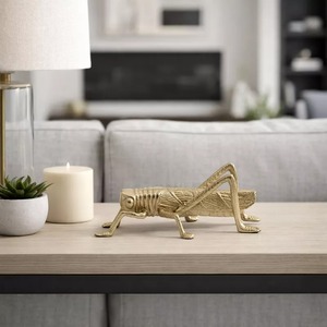 Grasshopper Sculpture 9x6x4 Inches Handmade Animal <b>Decor</b> for Living Room Tabletop Figure Contemporary Design - Product Image 5