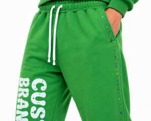 Wholesale Acid Wash Solid for Rhinestone Tracksuit <b>Set</b> Zip Hoodie Jogger Streetwear Style Raised Lettering Casual - Product Image 4