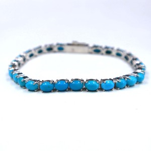 925 Sterling Silver Turquoise Gemstone <b>Bracelet</b> Wholesale Natural Turquoise <b>Stone</b> Silver <b>Bracelet</b> Jewelry Gift Birthstone - Product Image 1