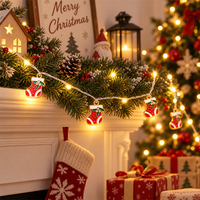 Guirlandes lumineuses LED en forme de chaussette de Noël, guirlandes féériques en fil de cuivre blanc chaud pour la décoration intérieure des fêtes, des arbres de Noël et des fêtes à domicile