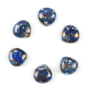 Cobre Mohave Natural en Oferta, Lapislázuli de 10x10 mm, Forma de Corazón, Parte Posterior Plana, Cabujón Calibrado, Gema Suelta para Fabricación de Joyería - Product Image 1