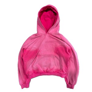 Oversized Cropped Hoodie Men <b>Raglan</b> Sleeve Solid Color French Terry Hooded Sweatshirt Autumn Casual Streetwear <b>Top</b> - Product Image 2