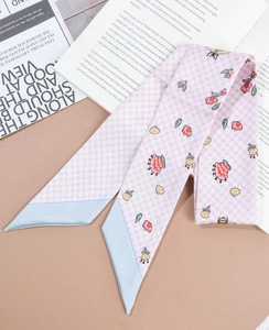 Small Silk Scarf 6x100cm for Women <b>Neck</b> Wrap Hair Ribbon <b>Tie</b> Bag Handle Fashion Accessory - Product Image 5
