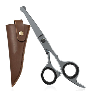 Ciseaux de coiffure professionnels de 6 pouces, dernier design, faible MOQ, en acier inoxydable, pointe arrondie, pour droitiers, avec étui en cuir - Product Image 1