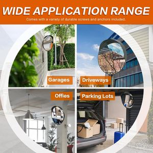 Specchio di Sicurezza Convesso da 12 Pollici con Visione Chiara e Staffa di Fissaggio Regolabile per Uso Interno ed Esterno - Product Image 5