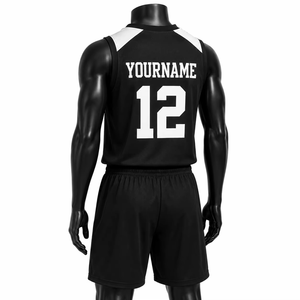 Conjunto de Camiseta de Baloncesto Negra para Hombre Bridgeprep, Cuello en V, Sin Mangas, Absorbe la Humedad, Ajuste Atlético, Ropa Deportiva para Adultos - Product Image 3