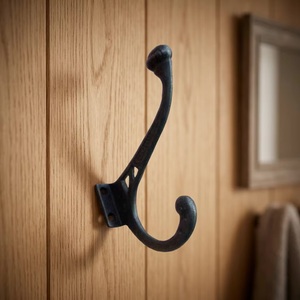 Rustic <b>Black</b> Metal Eco-Friendly Waterproof Adjustable Vintage Style Wall Mounted Coat <b>Hook</b> Heavy Duty Single <b>Hook</b> Self-adhesive - Product Image 4