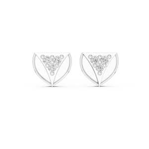 Luxury Vintage <b>Silver</b> Geometric Diamond <b>Stud</b> Earrings IGI Certified Womens Fine Jewelry for Wedding & Engagement Gift - Product Image 1
