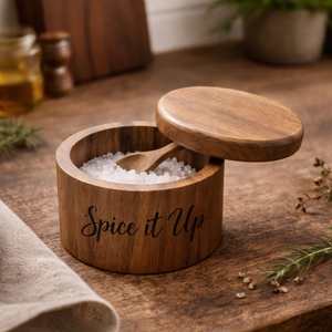 Salero, Botella para Condimentos, Tarro de Condimentos para Cocina, Caja de Pimienta de Madera, Caja de Condimentos, Caja de Almacenamiento de Sal y Especias de Madera de Acacia de UO - Product Image 4