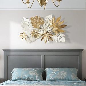 Gold Plated Metal Leaf Wall Art Bohemian Floral Decorative Hanging Accent Irregular Shape Handmade Wall Accents - Product Image 1