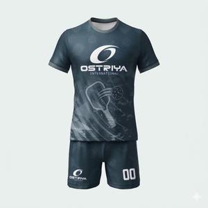 Ropa Deportiva Unisex, Uniforme de Pickleball Personalizado, Transpirable, de Manga Corta, Estampado, 100% Poliéster, Logotipo Personalizado, Protección UV, Cuello Redondo - Product Image 2