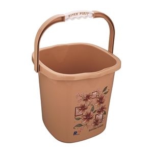 Seau en plastique 20-25L durable, style simple, motif fleurs épanouies, seau à serpillière en stock - Product Image 4