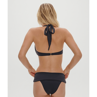 Ensemble de bikini halter Monaco sculpté mat avec ceinture, deux pièces, style rétro-glam, Cinema Noir, avec détails boucle, maillot de bain recyclé