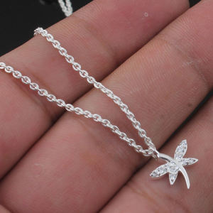 Collar con colgante de mariposa de última moda, plata de ley 925, joyería minimalista para mujer, collar con circonitas, hermoso collar para damas - Product Image 5