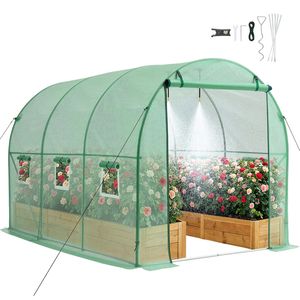 Serre tunnel 10x7x7 pieds # 4 buses #   Tuyau de 26,25 pieds # SteelFrame # # PlasticCover #   pour les plantes" - Product Image 1