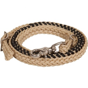 Caballo ecuestre Cuerda de nailon Riendas de piel cruda para control de brida Ajuste y color personalizados - Product Image 6