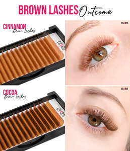 อุปกรณ์ต่อขนตาปลอม Charmlash ขายส่ง ถาดขนตาสีน้ำตาล ขนตาปลอมธรรมชาติ - Product Image 4