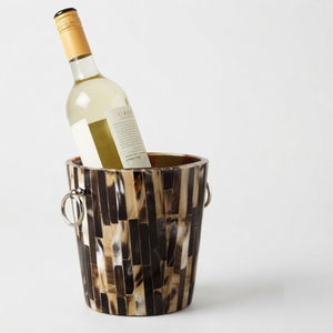 Seau à glace artisanal en nacre, seau à vin isotherme en acier inoxydable à double paroi, ensemble de barware avec incrustation de nacre, vente en gros - Product Image 5