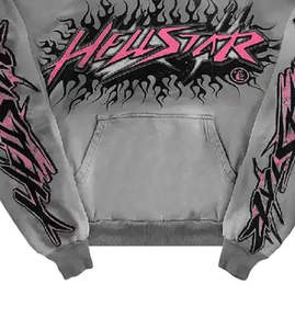 Hoodies zippés en polaire pour hommes Hiver 2026, style Y2K, impression DTG personnalisée, effet vintage vieilli, délavé à l'acide, décoloré soleil, avec strass - Product Image 4