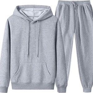 Conjunto Deportivo de 2 Piezas con Sudadera con Capucha y Pantalones Deportivos, Estampado Unisex, Transpirable, Talla XL para Hombre y Mujer, Diseño Sólido, Invierno - Product Image 5