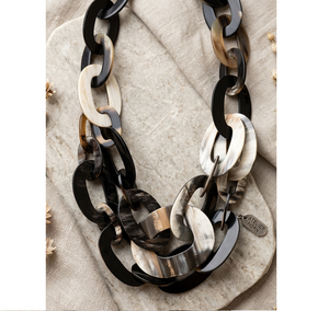 Natural Horn Link <b>Necklace</b> Handmade <b>Statement</b> Chain <b>Necklace</b> for Women Party Daily Wear - Product Image 3