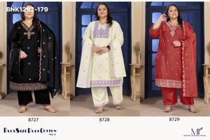 Nouvelle collection de kurta-pantalon et dupatta en pur coton de qualité supérieure, brodés et grandes tailles, fabriqués en Inde. - Product Image 6