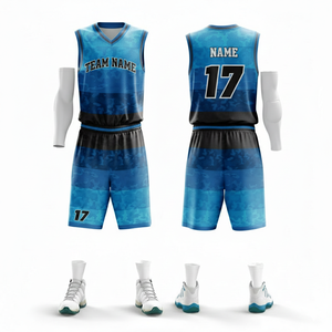 Hot Selling Custom Sublimation Reversible Basketball Jersey Set Quick Dry Polyester Basketball Uniform with Custom Name Number L - Product Image 5