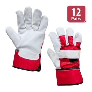 Gants de travail en cuir de vachette de qualité supérieure, protection industrielle des mains, gants durables pour le jardinage domestique - Product Image 1