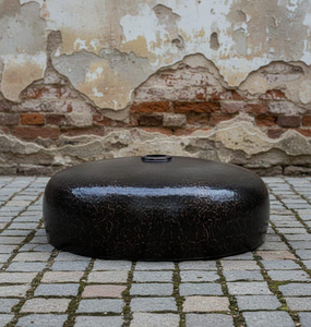 Lavabo de salle de bain en cuivre fait main bicolore, extérieur noir mat, intérieur or rose, lavabo en cuivre de luxe, moderne et décoratif - Product Image 5