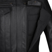 Blouson Bomber en Jean et Cuir de Vachette Écologique pour Homme, Col Rabattu, Fermeture Éclair, Style Moto Biker, Manches Classiques, Couleur Unie