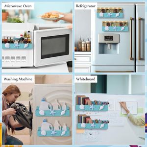 Set di 2 Portaspezie Magnetici per Arredamento Casa e Spiaggia, Cestello Magnetico in Metallo, Organizzatore per Frigorifero per Conservazione Spezie - Product Image 3