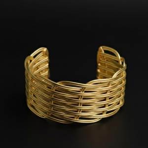 Elegant Retro Brass Cuff Chunky Stack Bangle Wedding Party Festive Vintage Adjustable Chic Stylish Statement Jewelry <b>Bracelet</b> - Product Image 4