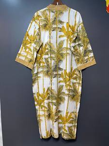 Camisones Kimono con Estampado de Dibujos Animados para Mujer, Algodón Suave, Verano, Hechos a Mano, ODM, Cuello en V, Cintura Elástica, Largo hasta la Rodilla, Manga Larga - Product Image 4