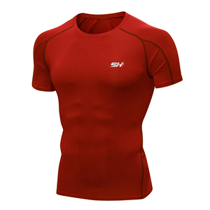 Training Tops Men's Surfing Rash Guard T-<b>Shirt</b> Quick Dry Polyester Spandex Half Sleeve <b>Compression</b> <b>Shirt</b> For Gym And Fitness - Product Image 1