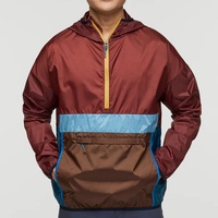 Heren Colorblock Waterdichte Windbreaker Jas met Capuchon, Halve Rits, Ademend, Lichtgewicht, Dunne Soft Shell Outdoor Anorak Jas