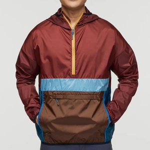 <b>Men</b> Colorblock Windbreaker <b>Jacket</b> Hooded <b>Half</b> <b>Zip</b> Windproof Lightweight Outdoor Anorak Coat - Product Image 3