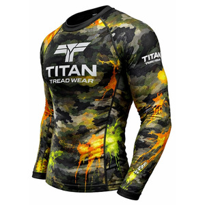 เสื้อแรชการ์ดสำหรับผู้ชายและผู้หญิง - น้ำหนักเบา ระบายอากาศได้ดี ยืดหยุ่นได้ ผลิตจากผ้าสแปนเด็กซ์/โพลีเอสเตอร์ ป้องกันรังสียูวี แห้งเร็ว ด้านหน้าเป็นผ้าแห้งเร็ว - Product Image 2