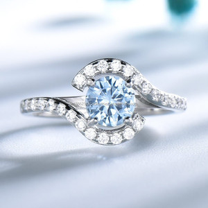 แหวนเพชรแท้สำหรับผู้หญิง VVS Moissanite 925แหวนเพชรสีเงินแท้9K 14K 18K แหวนแต่งงานสีขาวทอง - Product Image 6