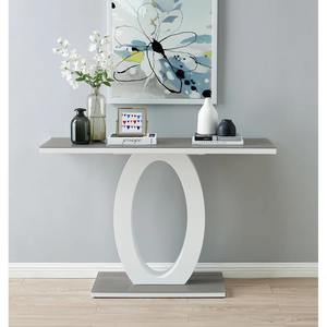 Modern High <b>Gloss</b> <b>White</b> Iron Console Table with Metal Top and Leg Base Combination Design for Living Room Entryway - Product Image 1