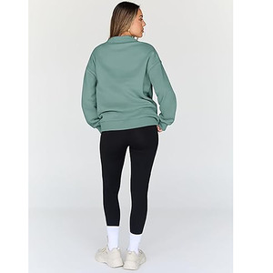 Women Oversized <b>Mock</b> <b>Neck</b> Sweatshirt Casual Loose Long Sleeve Pullover <b>Top</b> - Product Image 3