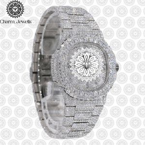 Reloj de Lujo Charm_Jewells de Acero Inoxidable con Caja Tonneau de 38 mm, Analógico de Cuarzo con Incrustaciones de Diamantes, Moda Femenina - Product Image 3