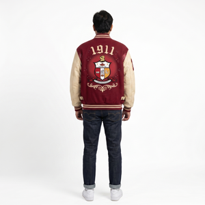 Veste universitaire en cuir et laine de qualité supérieure pour hommes, avec patch en chenille brodé personnalisé, style Letterman, streetwear, fabricant OEM - Product Image 2