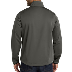 Chaqueta softshell de hombre con cierre de cremallera, color sólido, transpirable, informal, para otoño, corte regular, poliéster. - Product Image 4