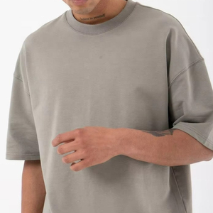 Camisetas Oversize Nuevas 2026 para Hombre, Camisetas de Cuello Alto 100% Algodón Grueso, Camiseta Oversize Lisa de Cuello Alto para Hombre - Product Image 2