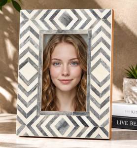 Cadre photo personnalisé en MDF léger et imperméable avec incrustation d'os faite à la main, décoration de table de salon, accessoires de cadeaux personnalisés - Product Image 4
