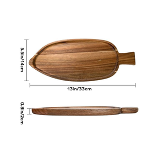 Plateaux de service en bois d'acacia de style américain de qualité supérieure, en forme de feuille, pour servir des fruits sur la table à manger, en provenance du Vietnam - Product Image 2