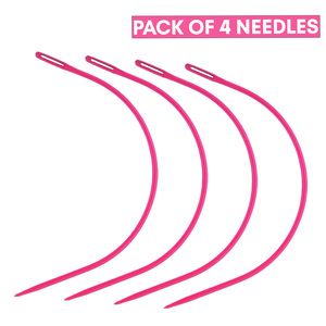 Aiguilles à crochet de type C réutilisables en acier inoxydable, écologiques, pour la confection de perruques, le tissage de cheveux et les réparations - Product Image 1